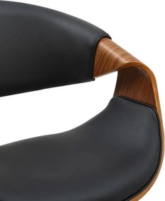 Scaun retro imitatie piele neagra, lemn furniruit ORGANIC