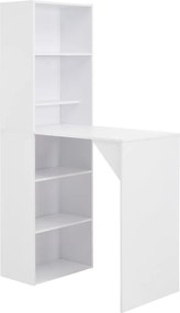 vidaXL Masă de bar cu dulap, alb, 115 x 59 x 200 cm