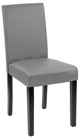 Scaun de sufragerie din piele Kelly, gri