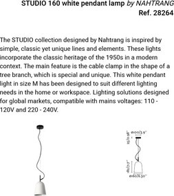 Lustra suspendata design modern Studio 160 alb