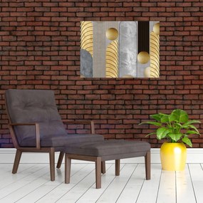 Tablou pe sticlă - Decorațiuni de aur (70x50 cm)