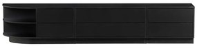 Comodă TV modulară neagră din lemn masiv de pin 228x40 cm Finca – WOOOD