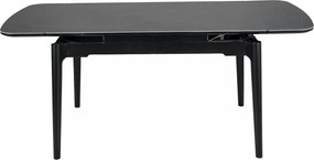 Masa extensibila SENTO, negru mat cu efect de marmura, ceramica/lemn,