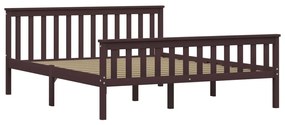 283236 vidaXL Cadru de pat, maro închis, 160 x 200 cm, lemn masiv de pin