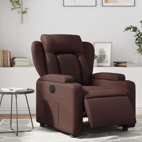 vidaXL Fotoliu rabatabil electric, maro, piele ecologică
