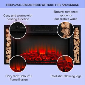 Klarstein Villarrica, șemineu electric, 1900 W, tehnologie LED, telecomandă