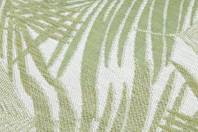 Covor, traversa SISAL SION frunze de palmier, tropical 2837 țesute plate ecru / verde