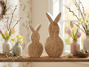 Iepuras de Paste din lemn NUBBIN 18 cm, alb