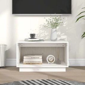 Comoda TV, alb, 60x35x35 cm, lemn masiv de pin 1, Alb