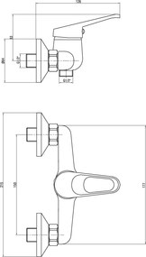 Lobo Baterie pentru duș, montare pe perete Finisaj: Crom BYU_040M