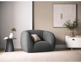 Fotoliu gri cu tapițerie din stofă bouclé Essen – Cosmopolitan Design