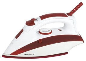 Fier de calcat Hausberg HB-7805, 2200 W, talpa ceramica, autocuratare, Rosu
