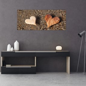Tablou - Inimile din lemn (120x50 cm)