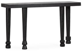 Masă consolă neagră din lemn de mango 40x130 cm Inaya – MOME