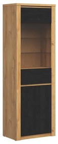Vitrină Walton REG1D1W (stejar mare + stejar negru). 1074191