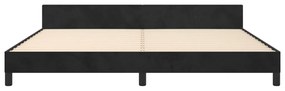 Cadru de pat cu tablie, negru, 200x200 cm, catifea Negru, 200 x 200 cm, Culoare unica si cuie de tapiterie