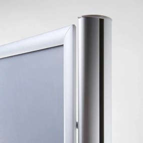 Infoboard cu clapa 70 x 100 cm, fata-verso, argintiu