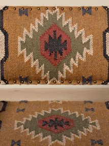 Fotoliu kilim din iută naturala si lana cu structura din lemn de mango, 76×65×65 cm, „Mandjaro"