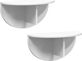 vidaXL Raft de perete 2 pcs Alb 48 x 24 x 24 cm Lemn compozit