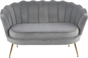 Canapea AMORINITO XL, gri/auriu, stofa catifelata/otel, 131x77x77 cm
