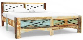 Cadru de pat, 140 x 200 cm, lemn masiv reciclat 140 x 200 cm