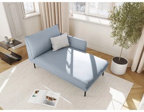 Șezlong albastru deschis cu tapițerie din catifea (cu colțar pe partea dreaptă) Vienna – Cosmopolitan Design