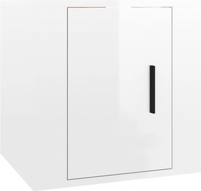 vidaXL Dulap TV montat pe perete, alb extralucios, 40x34,5x40 cm