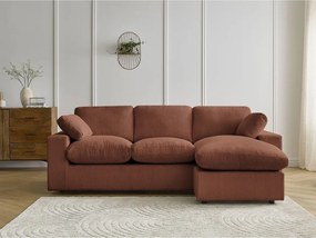 Colțar portocaliu cu tapițerie din catifea reiată Belair – Bobochic Paris