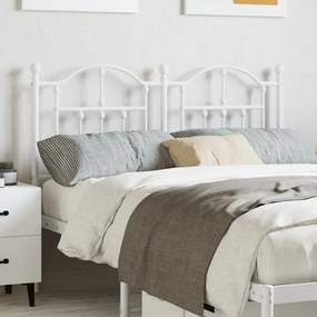 353519 vidaXL Tăblie de pat metalică, alb, 120 cm