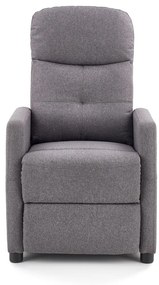 Fotoliu recliner Felipe stofa gri H103 cm