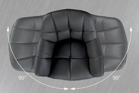 Set 2 scaune pivotante Papillon, piele neagra