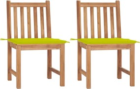 vidaXL Scaune de grădină cu perne, 2 buc., lemn masiv de tec