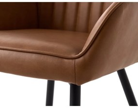 Set de scaune de sufragerie maro cu cotiere 2 buc. tapițat Nolan Stripe – Unique Furniture