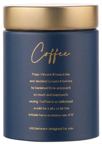 Doză Altom Coffee din tablă, cu capac, albastru,