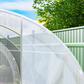 Outsunny Seră de grădină tunel 3 x 3 x 2 m 9 m² cu ușă cu balamale folie PE 150 g/m² pentru Legume Plante Flori | Aosom Romania