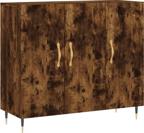 vidaXL Dulap, stejar fumuriu, 90x34x80 cm, lemn compozit
