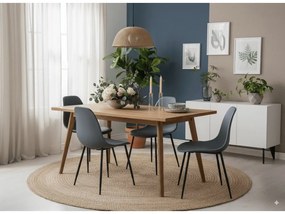 Set 2 scaune gri ardezie OSAKA cu picioare negre