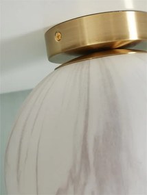 Plafoniera din sticla cu aspect de marmura Carrara 28cm