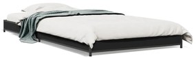 845171 vidaXL Cadru de pat, negru, 100x200 cm, lemn prelucrat și metal