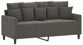 348876 vidaXL Canapea cu 2 locuri, gri închis, 140 cm, catifea