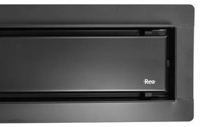 Set rigola pentru dus plus capac negru mat Rea Neo Pure 70 cm
