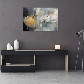 Tablou - Abstracție cu minge de aur (90x60 cm)