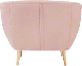 Fotoliu cu tapițerie din catifea Mazzini Sofas Sardaigne, roz deschis