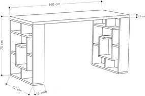 Birou Maze White and Oak