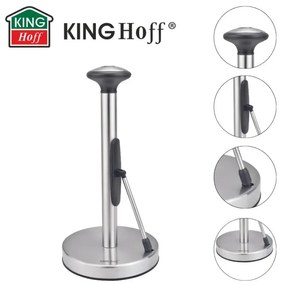 Suport pentru hartie de bucatarie Kinghoff KH 1955, 36,5 cm, Otel inoxidabil, Argintiu