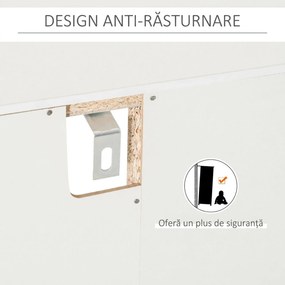 HOMCOM Dulap pentru Sticle cu Suport pentru Pahare și Sticle de Vin, 80x36x85 cm, Alb | Aosom Romania