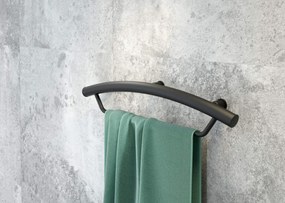 Bara de sustinere, cu suport prosop, 2 in 1, negru, montare pe perete Deante Vital Negru