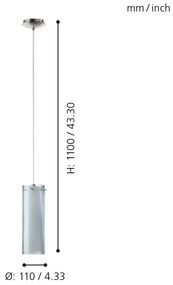 EGLO 90304 - Lustra PINTO NERO 1 x E27/60W