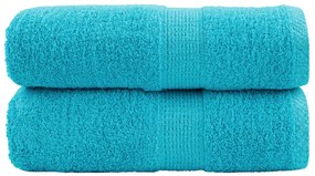 vidaXL Prosoape oaspeți premium SOLUND 2 buc turcoaz 30x50 cm 600 gsm
