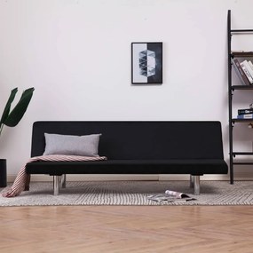 282198 vidaXL Canapea extensibilă, negru, poliester